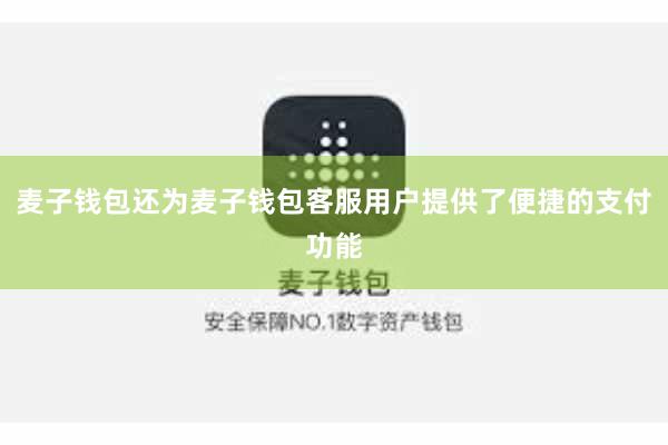 麦子钱包还为麦子钱包客服用户提供了便捷的支付功能